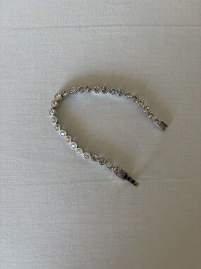 Swarovski Clear Crystal Tennis Bracelet in Silver Tone